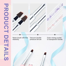 2PCS Nail Art Clean Up Brushes - Flat/Angled Nail Brushes for Cleaning Polish Mistakes on the Cuticles, Brushes for Nail Art and Designs Painting DIY