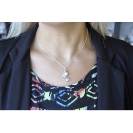 Pink and White Golf Club Charm With Austrian Crystals and Pearl Necklace | Golfing Accessory For Women | Jewelry for Golfers