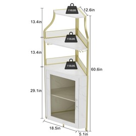 Amyove Corner Wine Bar Cabinet with Detachable Wine Rack, Industrial Wine Cabinet with Glass Holder, Small Sideboard and Liquor Coffee Bar Cabinet with Mesh Door, ‎Gold