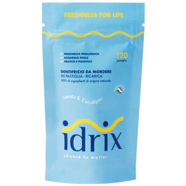 Natural Toothpaste Tablets IDRIX - with hydroxyapatite to remineralise Tooth Enamel and Fluoride - Mint and Eucalyptus Flavour - Refill 120 Tablets (2 Months Supply)