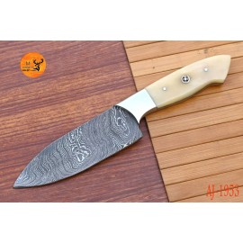 M DAMASCUS CUSTOM HANDMADE FORGED DAMASCUS STEEL CHEF STEAK KNIFE KITCHEN KNIFE 1953