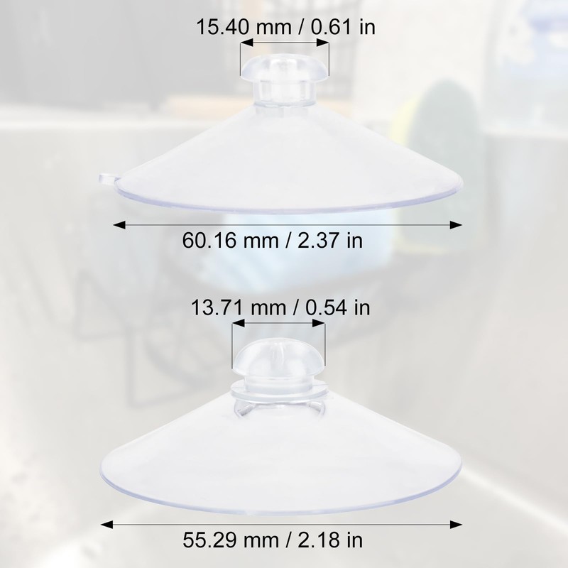 8 Pcs Sponge Holder Suction Cup PVC Heavy Strength Clear