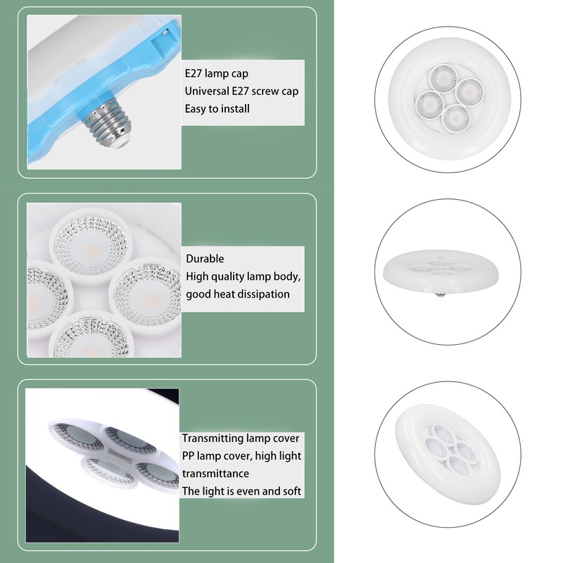 LED 4‑Hole LED Spot Light 3‑Gear Adjustable Spotlight for Garage