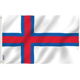 ANLEY Fly Breeze 3x5 Feet Faroe Islands Flag - Vivid Color and Fade proof - Canvas Header and Double Stitched - Faroese Flags Polyester with Brass Grommets 3 X 5 FT