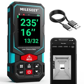 Laser Measurement Tool, MiLESEEY 330Ft Multifunctional Laser Measure with 2.4" Color Backlit Display, Rechargeable Laser Distance Meter with Angle Sensor, m/cm/mm/in/ft+in Measurement Unit
