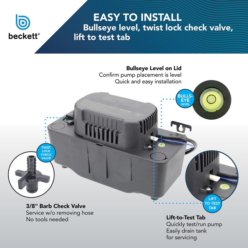 Beckett BK171UL Condensate Pump with Safety Switch, 115V, 17 ft