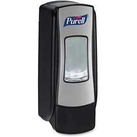PURELL ADX-7 Push-Style Hand Sanitizer Dispenser, Chrome/Black, for PURELL ADX-7 700 mL Sanitizer Refills (Pack of 1) – 8728-06