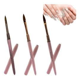 Dbmb Set De 3 Pinceles Kolinsky #8#10#12 Para Acrílico Manicure