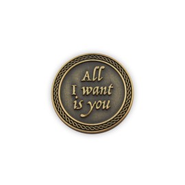 Romantic Love Expression Antique Gold Plated Pocket Coin for Date Night, You are My Love, All I Want is You, Love Gift for Men & Women, from Him or Her