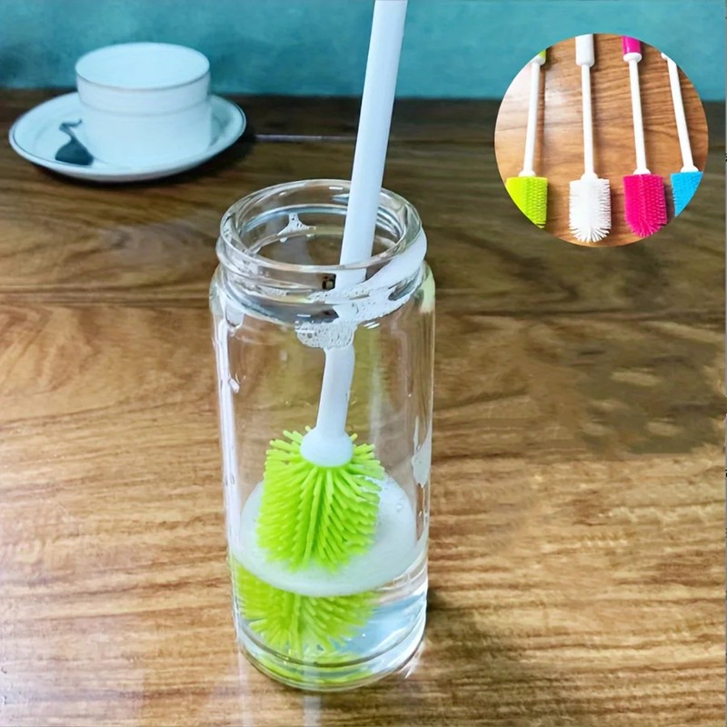 Silicone Bottle Cleaning Brush for Kitchen Use – Long-Handle 360°