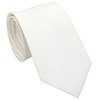 ZENXUS Regular Tie and Pocket Square Set, Solid Ivory White