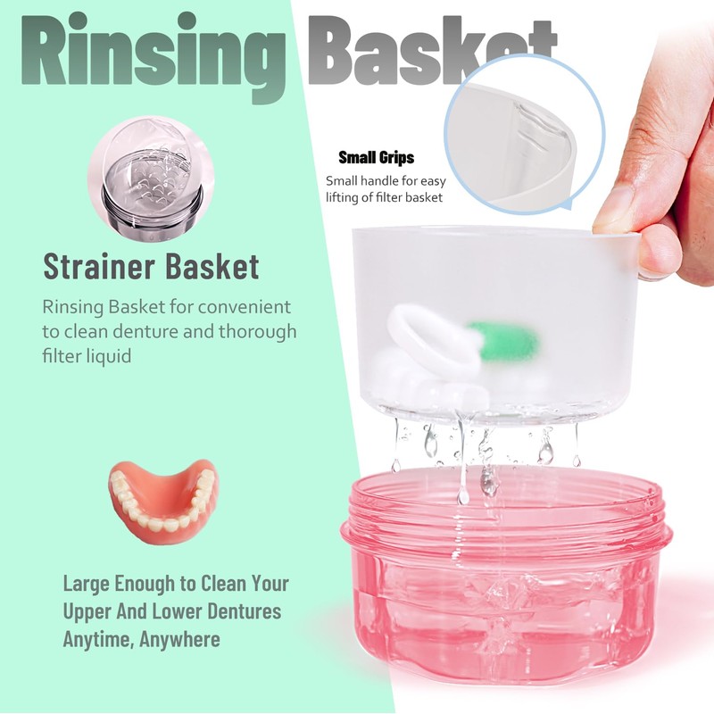No Leak & Non-Slip Partial Denture Case Retainer Bath Box