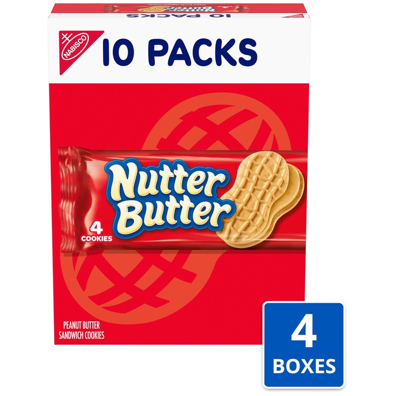 Nutter Butter Peanut Butter Sandwich Cookies, 40 Snack Packs (4