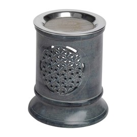 MaMeMi Incense Burner Soapstone [Height 10 cm] For Smoking with a Tea Light