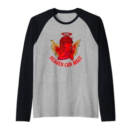 Heaven Can Wait Nu Goth Style Occult Punk Emo Satanic Raglan Baseball Tee