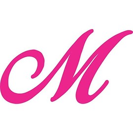 StickerTalk Cursive M Monogram Vinyl Sticker, 5.25 inches by 3 inches