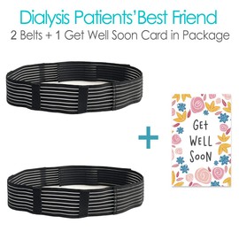 [2 Pack] PD Dialysis Belt Breathable Peritoneal Dialysis Accessories Peg J Tube Catheter Belts Holder Feeding Tube Supplies for Stomach Women Men Adults Black