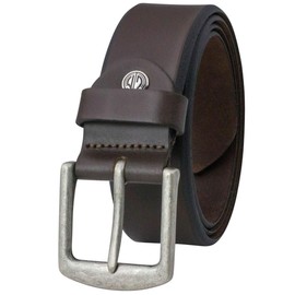 LINDENMANN Men's Genuine Full Leather Belt, Jeans Belt, 40 mm Wide, Men's Belt, Genuine Full Leather Belt, Dark Brown, dark brown