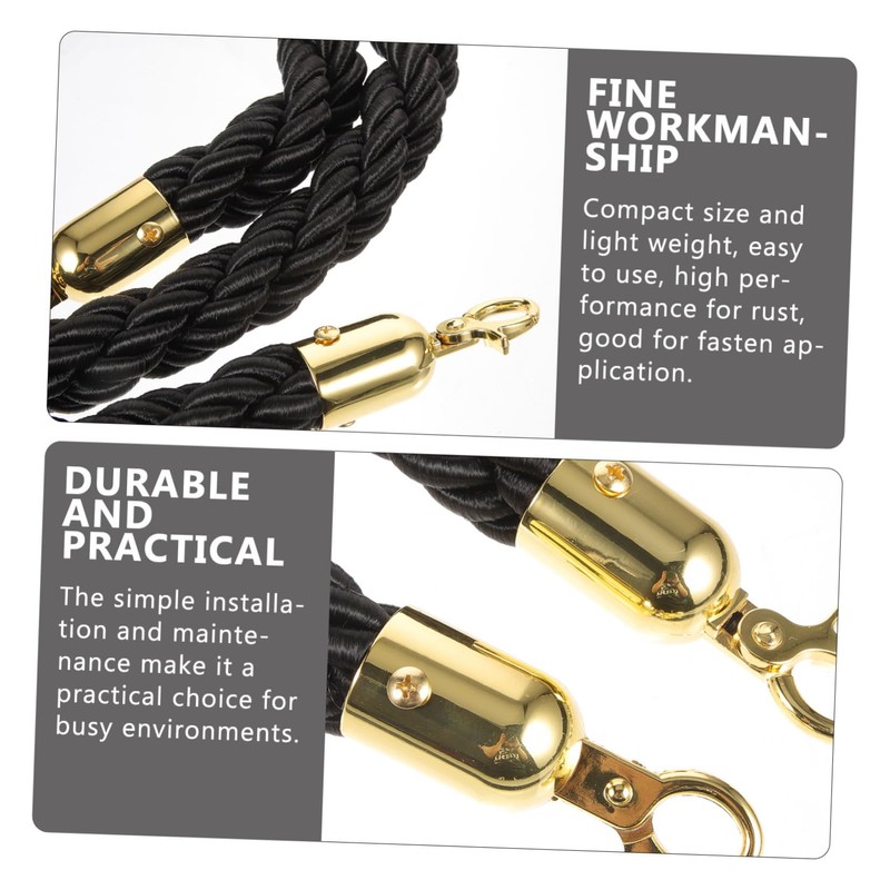 Operitacx 1.5m Solid Flax Rope for Stanchions Crowd Control Barrier