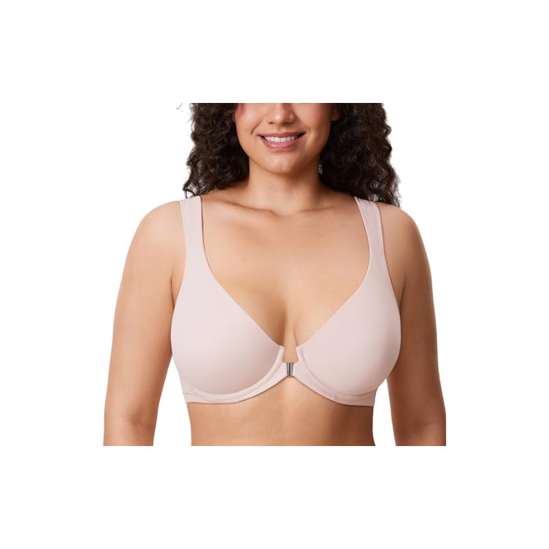 DELIMIRA Women's Posture Correction Bra with Front Closure Bra Large