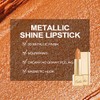 OULAC Lippenstift Metallic Glanz Finish, Orange Glitzer Lippenstift mit Lang
