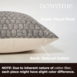 DOMVITUS Pillow Covers 20x20, Floral Pillow Covers, Couch Pillows for Living Room, Decorative Farmhouse Accent Print Throw Pillow Covers, 1PC, Light Taupe