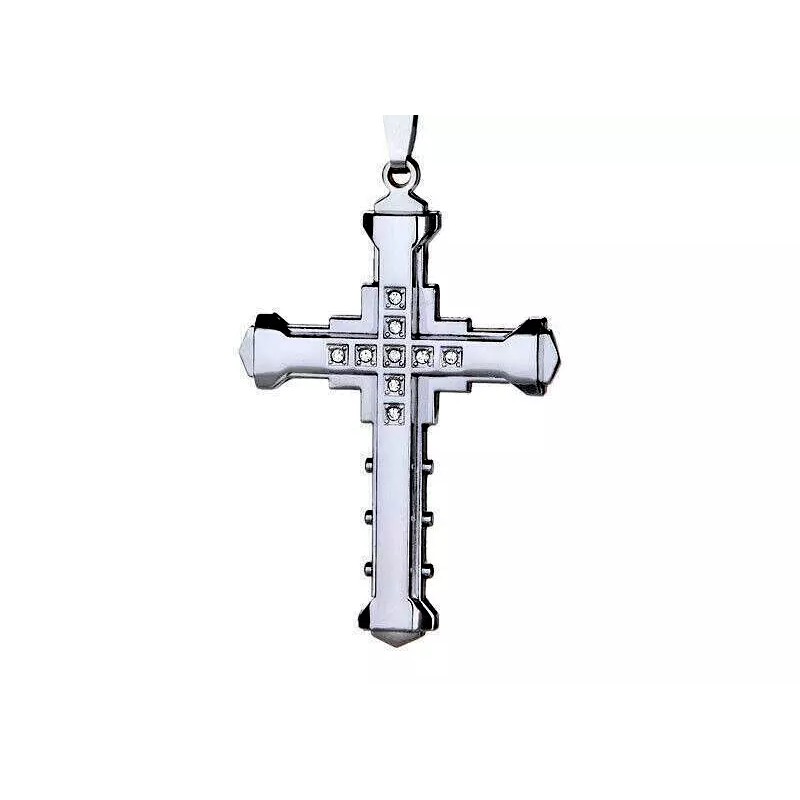 Fashion Jewelry 2" LARGE CROSS CZ FAITH CHRISTIAN pendant 22"