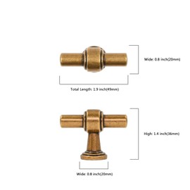 Coinkoly 10 Pack 1"(25mm) Antique Brass Cabinet Knobs for Cabinets and Drawers Kitchen Vintage Cabinet Hardware Dresser Knobs CK0081