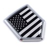 USA Black Monochrome American Flag Car Auto Chrome Emblem Decal