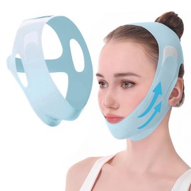ZOPJUMA V Face Masks, Double Chin Reducer Face Lifting Bandage, for Double Chin and Saggy Face Skin, Blue