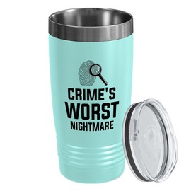 Detective Teal Edition Viking Tumbler 20oz - crime's worst nightmare - Police Officer Cop Patrol Detective Sheriff Law Enforcement Police Academy Student Police Chief