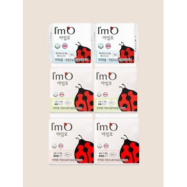 [I'm O Organic Small Capacity Set] 2 small packs + 2 medium packs + 2 packs of panty liners / [아임오 유기농 소용량 세트] 소형 2팩+중형 2팩+팬티라이너 2팩