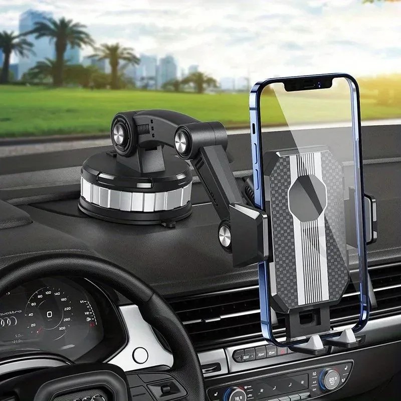 Base Soporte Grande Porta Celular 360 Ventosa Coche Auto Negro
