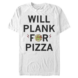 Nickelodeon Men's Big Plank for Pizza T-Shirt, White, X-Large Tall