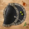 JEIYMIUW 15 Inch Round Braided Placemats Set of 4, Black
