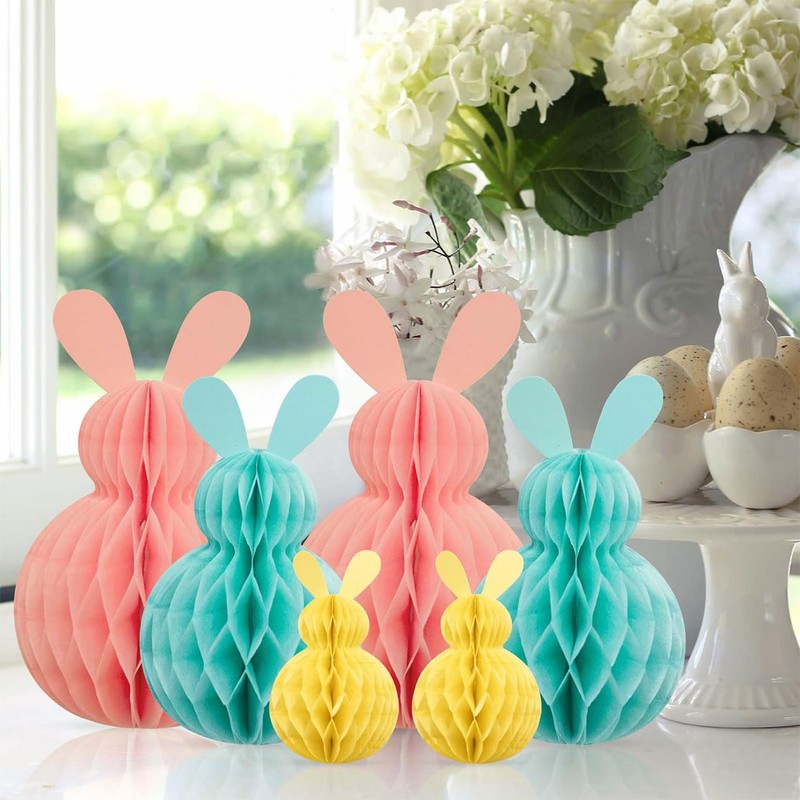 Easter Decorations Hanging Tree Paper Bunny Honeycomb Ball Hanging Pendant