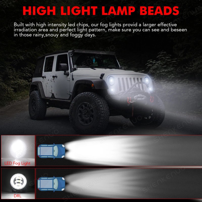 SHENKENUO For 1994-2001 Dodge RAM 1500 2500 3500 4" LED