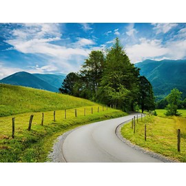 Smoky Mountains DIY 5D Diamond Painting by Number Kit, Paved Trail Cades Cove Great Smoky Mountains Tennessee Diamond Embroidery Paintings Cross Stitch for Home Decor, 12x16 Inch