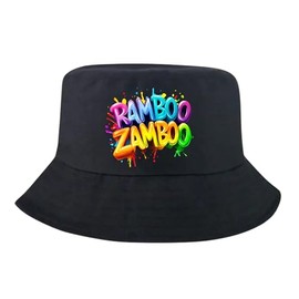 Fischerhut - RAMBO ZAMBO – lustiger Party Hut, Malle-Tour, Abschlussfahrt, Festival, Sonnenhut Abifahrt (Schwarz, UNISEX)