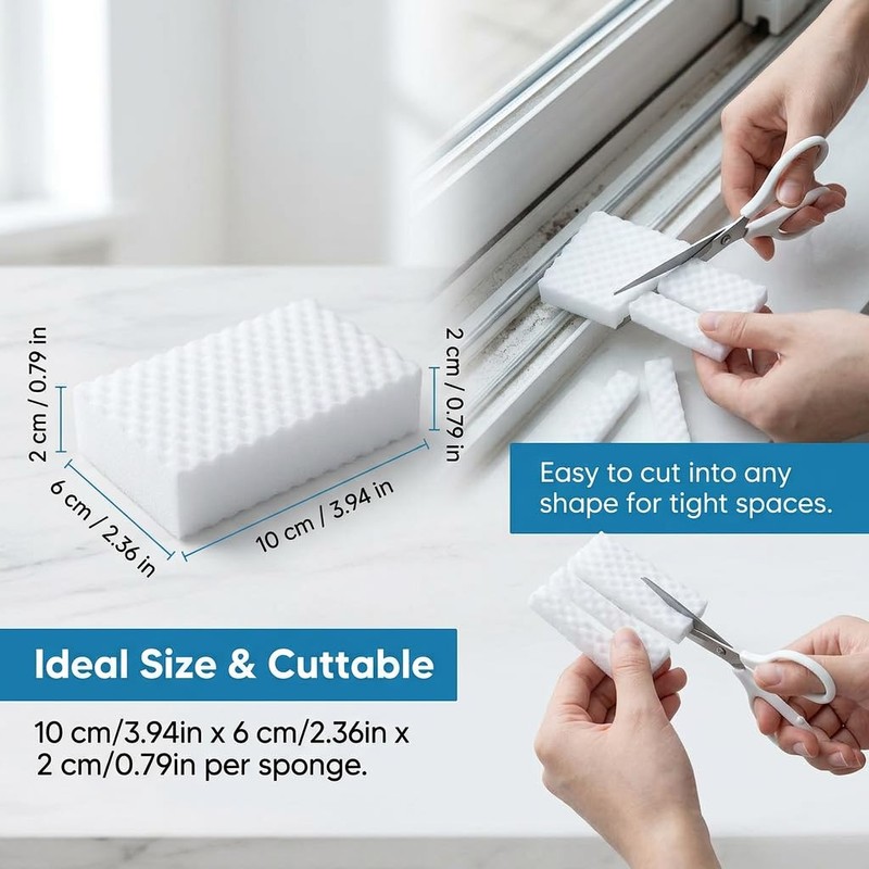 18 Dirt Erasers Double Compacted, Premium Melamine Sponge for Wall,