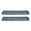 Achla Designs Galvanized Steel Planter Tray, Nantucket Blue, Medium, 2-Pack