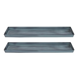 Achla Designs Galvanized Steel Planter Tray, Nantucket Blue, Medium, 2-Pack
