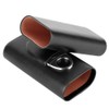 Samfox Cigar Case, Leather Travel Cigar Case, Portable, Wood-Lined Cigar
