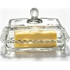 ‌6.7in Clear Glass Butter Dish with Lid for Countertop -