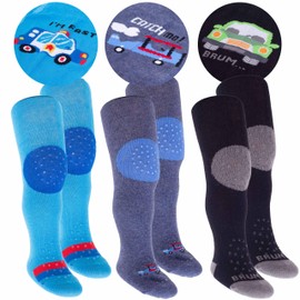 CiuchCiuch Crawling Tights 3 Pack - Three Pieces - Triple ABS - Non-Slip Material - For Children - Babies - Girls - Boys - 75% Cotton, 22% Polyester, 3% Elastane, Boys Pattern 2