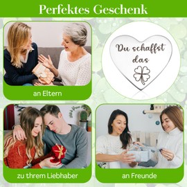 Tyqour Good Luck Charm Exam Courage Gift You Create The Stainless Steel Double-Sided Clover Good Luck Exam Lucky Charm Good Luck Charm Good Luck First Day at School Encouragement Gifts Motivational