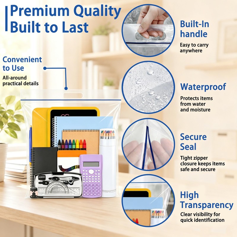 3 Gallon Extra Large Zipper Bag, Clear Plastic Zip Bag