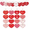 24 Pcs Wooden Love Heart Shape Craft