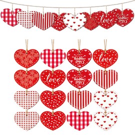 24 Pcs Wooden Love Heart Shape Craft