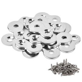 30 Pack Figure 8 Steel Desk Top Fastener Clip with Screws - Heavy Duty Figure-Eight Fasteners Clips Attaching a Table, Solid Steel, 12 Gauge